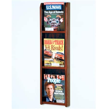 Wooden Mallet Divulge 3 Magazine Wall Display in Mahogany WO599409